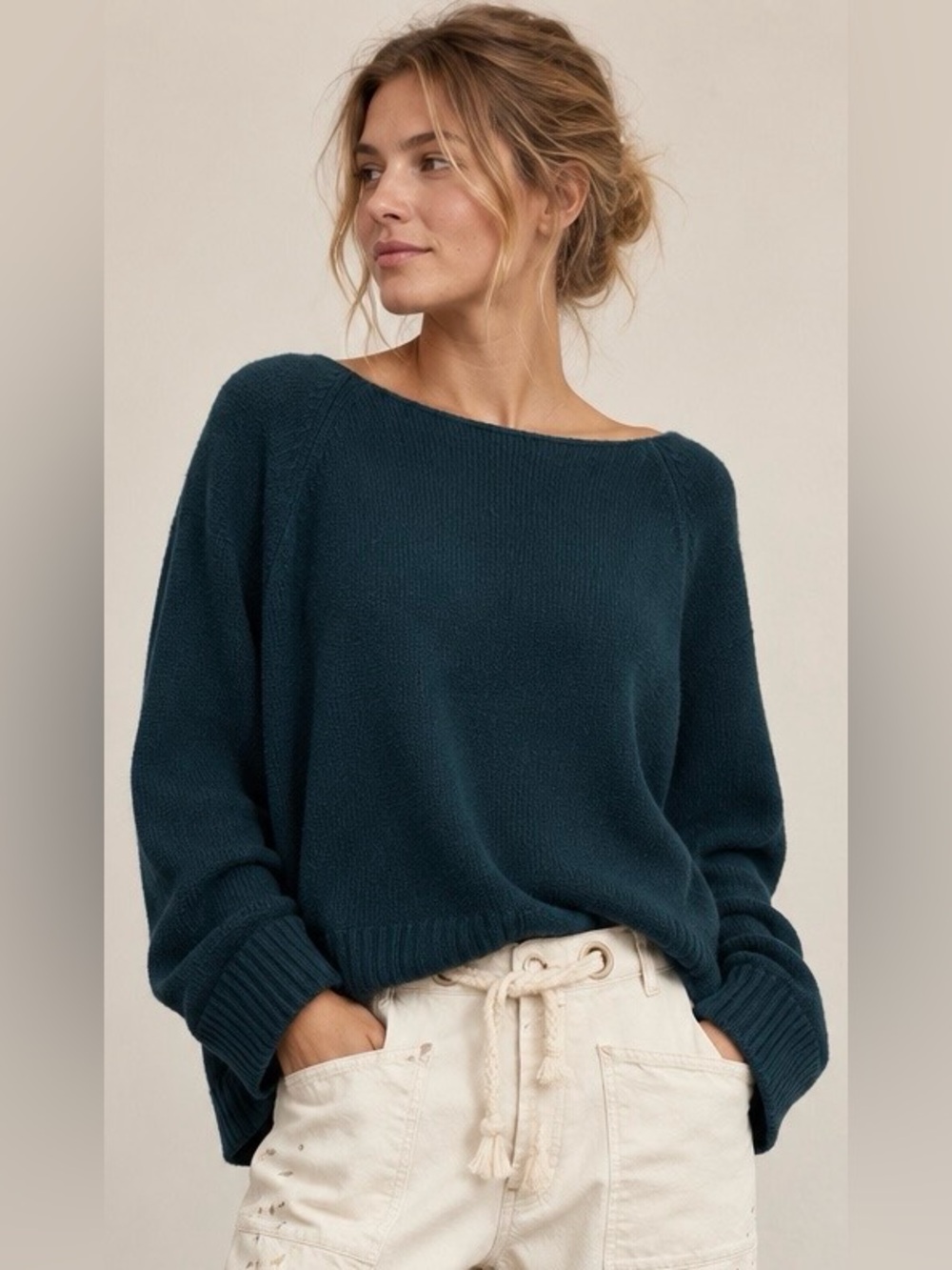 NWT - Joie Cashmere Blend Wide Neck Pullover in Forest